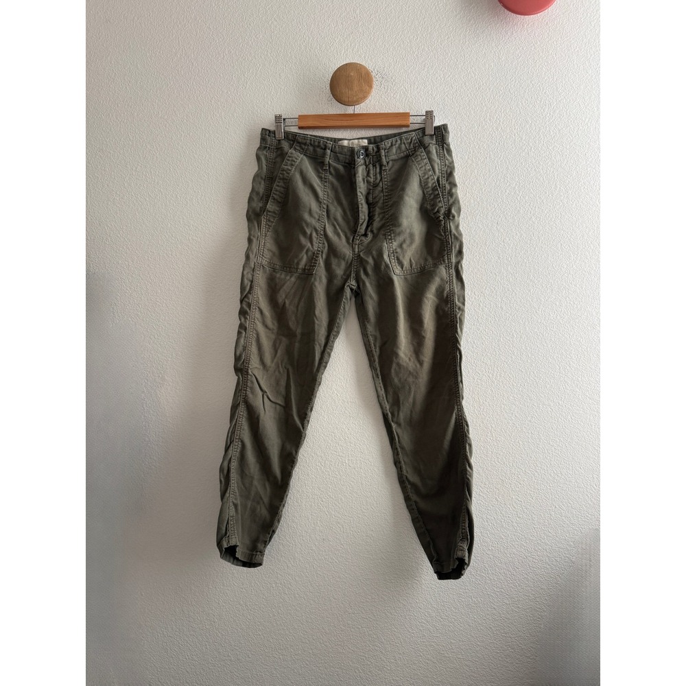The Great. Army Pants Olive Green Cotton Utility Tapered Trousers Size 26 *FLAW*